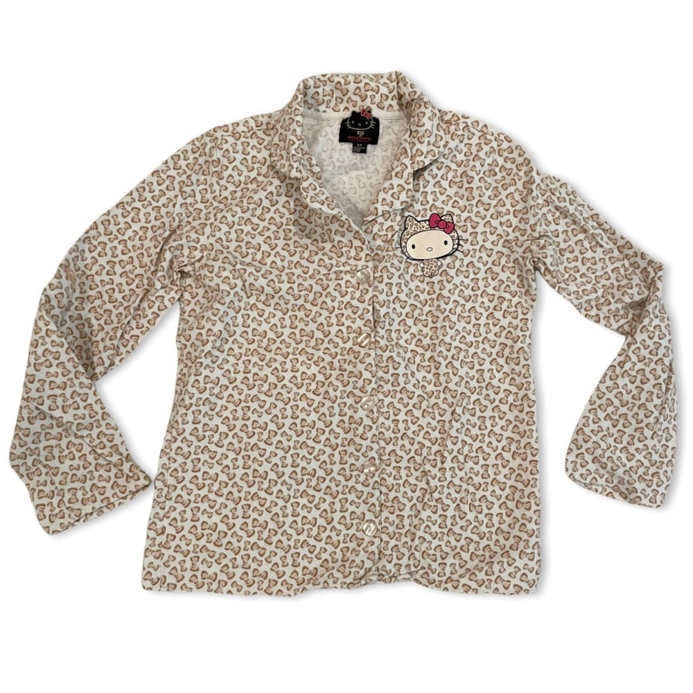 Hello Kitty flannel long sleeve pajama top